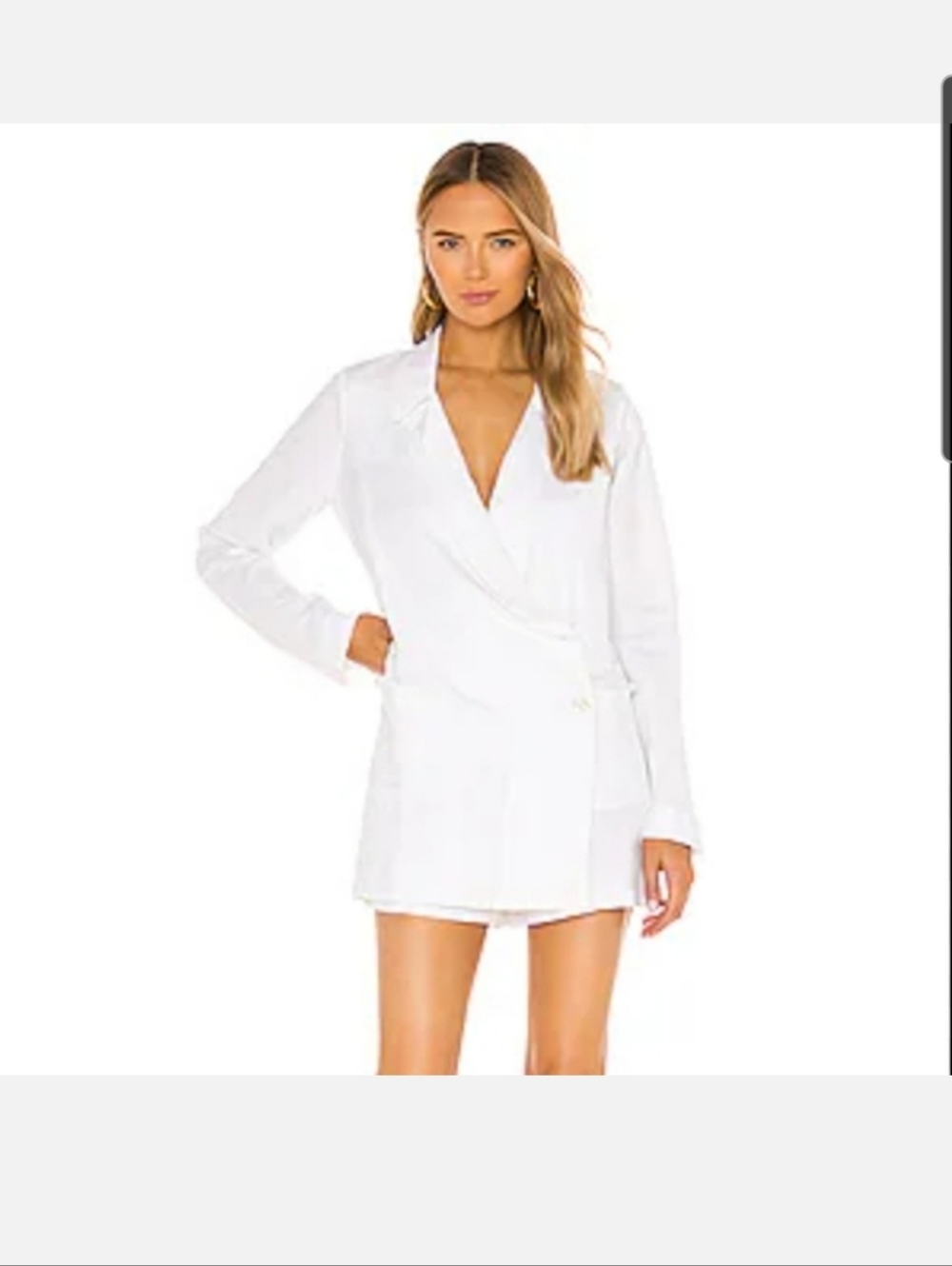 Show Me Your Mumu Escape Blazer Romper in White Linen Size S